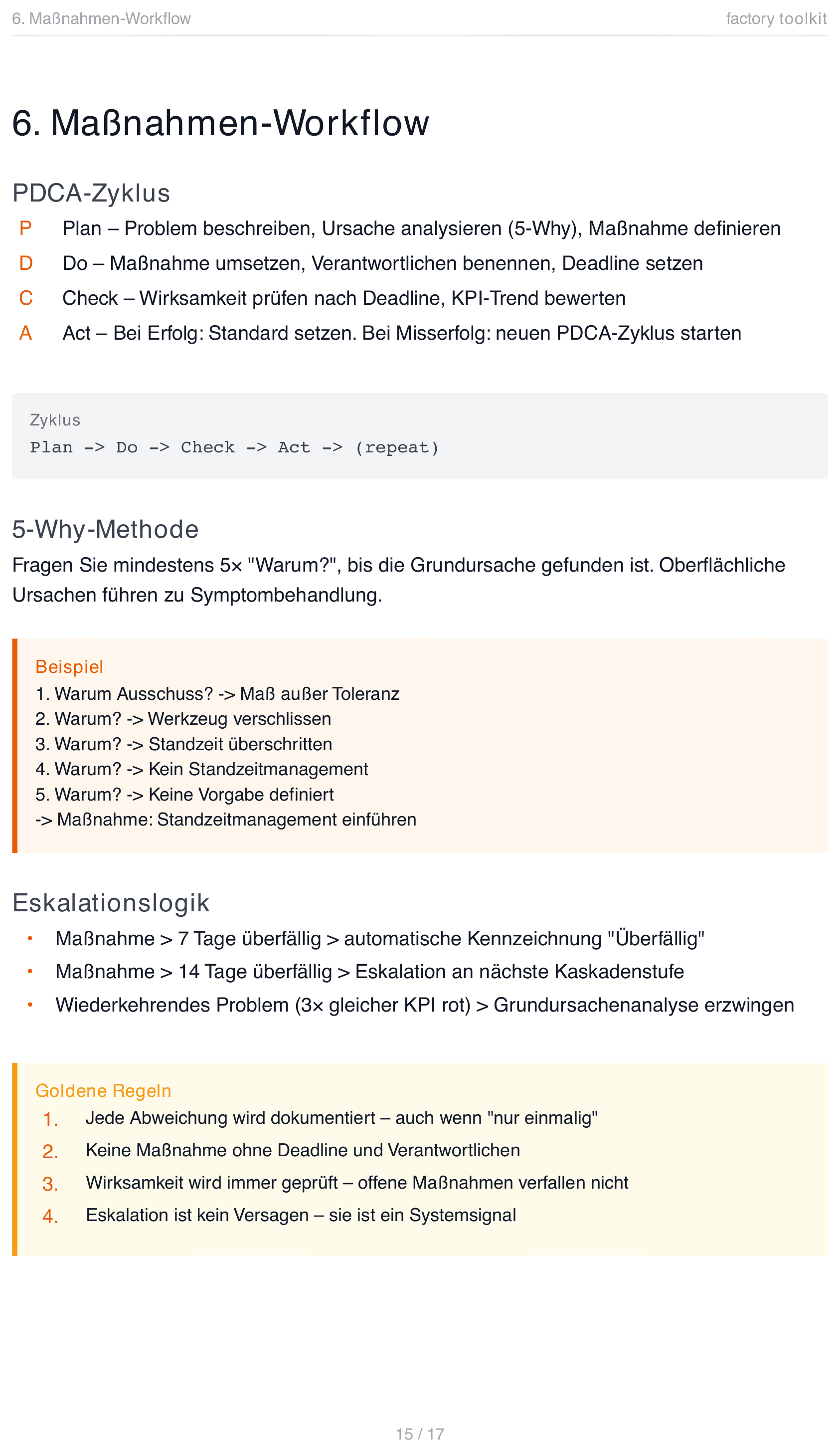 Seite aus einem generierten Leitfaden